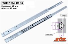 COPPIA GUIDE SCORREVOLI a SFERE per CASSETTI Portata 10 kg Estr. Parz. EM17