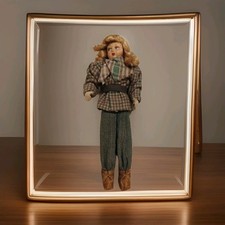 Bambola Tipo Lenci Anni 1930-1950 Tipo Pannolenci Scarpe Pelle Vestito Originale