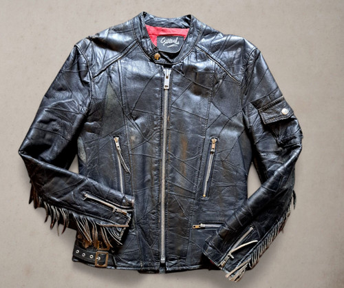 Giubbotto pelle chiodo - , con
