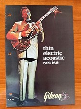Serie acustica elettrica sottile Gibson 1975 originale - brochure 8 pagine - come nuova BB King