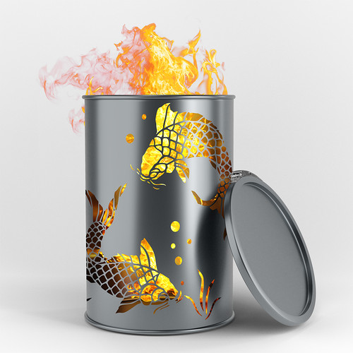 Bidone fuoco koi regalo - koi, per