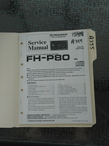 Pioneer p80 manuale di - manuale,