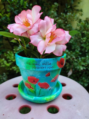 Vaso terracotta decorato - vaso, di
