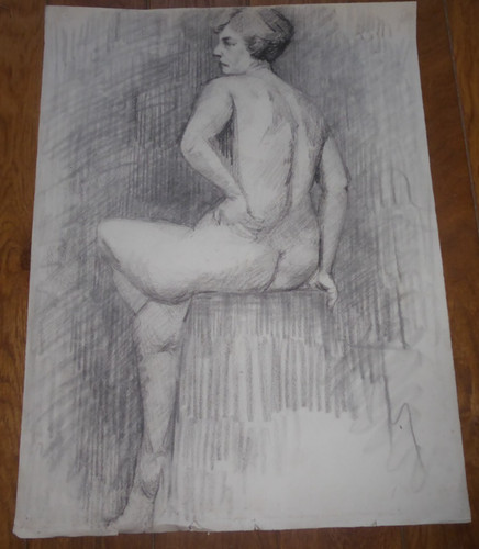 Studio accademico donna nuda - studio,