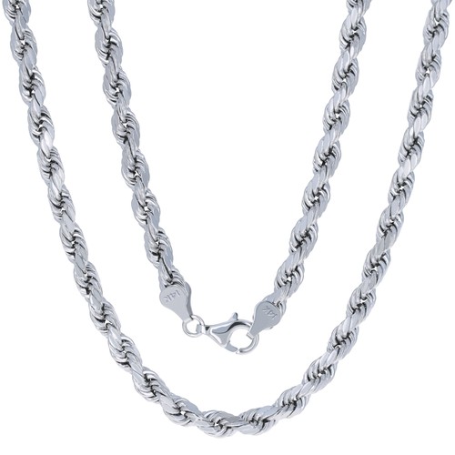 14k bianco massiccio oro 6mm - 14k,