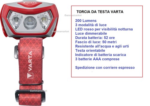 Lampada torcia led frontale - lampada,