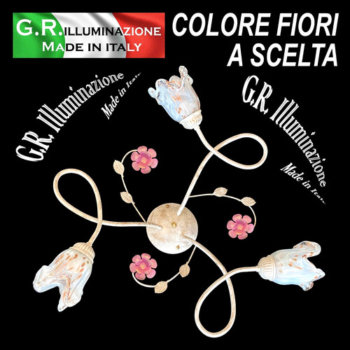 Plafoniera ferro battuto 3 - in,