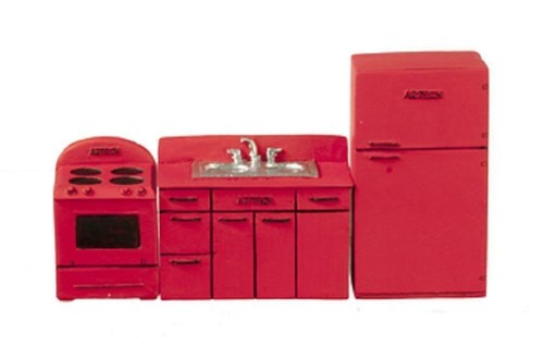 Bambole casa rosso 1950 - bambole,