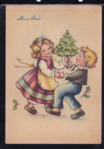 Cartolina buon anno bambini - cartolina,