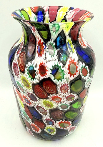 Vaso vetro arte - italiana, 7,25"