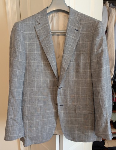 Nwot isaia napoli gray - gray, plaid