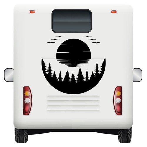 Adesivi auto foresta sole - adesivi,