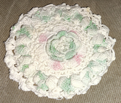 Vintage filet crochet rose - vintage,