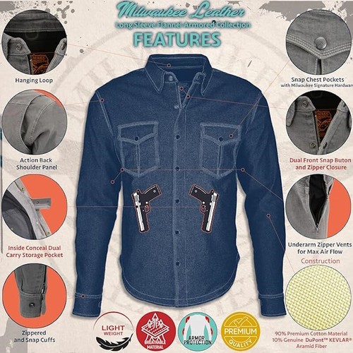 Camicia biker milwaukee pelle - camicia,