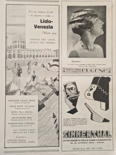 1930 pubblicita lido venezia - lido,