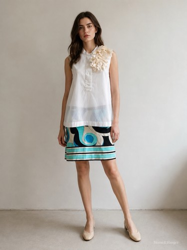 Top smanicato cotone bianco
