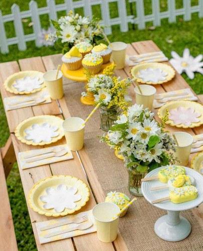Daisy party piatto - daisy, carta
