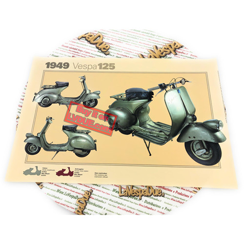 Poster vespa tecnica - tecnica, 1949