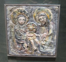 Ceramica Sacra Famiglia - Madonna, San Giuseppe, Gesù. Molto bella.