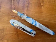 Conklin White and Blue Swirl