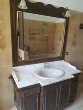mobile bagno in LEGNO MASSELLO e marmo