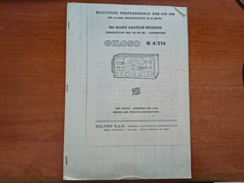Manuale istruzioni geloso - istruzioni,
