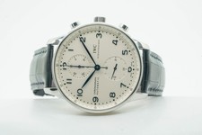 IWC Portoghese Portuguese Chronograph IW371446 IW 371446 Silver Dial 07/2014 ...