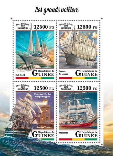 Tall ships lighthouse mnh - ships,