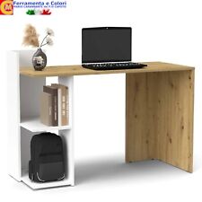 Scrivania Con Scaffali Da Ufficio Per Pc Camera Studio 120x51x87 Bianco Rovere