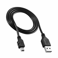Cavo Alimentazione USB 2.0 a Mini Tipo B 4 Pin Maschio 70 Cm Nero Cable Cavetto 