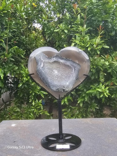 Cuore agata con drusa - agata, in