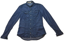 Camicia Burberry Brit blu denim con bottoni sul davanti | taglia: xs