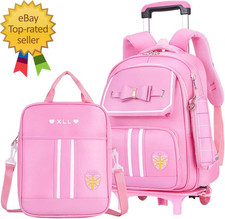 Zaino a rotelle per ragazze carino trolley borse scuola primaria libri ruote