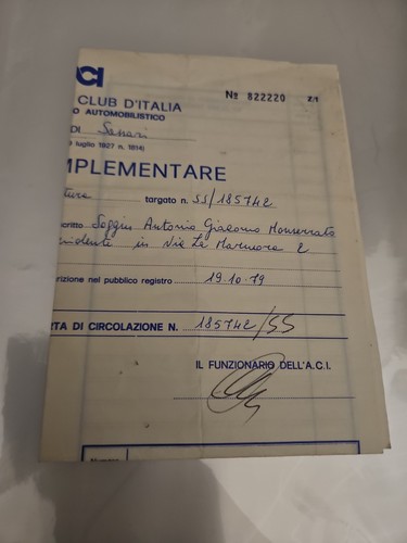 Vintage foglio - a.c.i.,