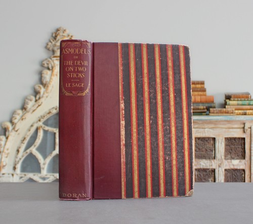 Rare antique old book devil - antique,