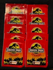 LOT 10 POCHETTES PACKETS 60 VIGNETTES JURASSIC PARK DISNEY 1992 MERLIN STICKERS