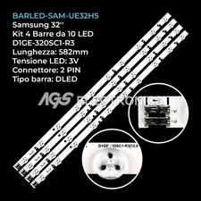 KIT 4 BARRE STRIP LED TV