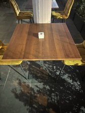 Tavolo pub ristorante bar quadrato 80x80 cm con piano laminato Noce H 75