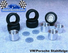 CERCHIONI set cerchi trasformazione accessori cerchio in acciaio VW Maggiolino Porsche ruote set ruote 1:43 