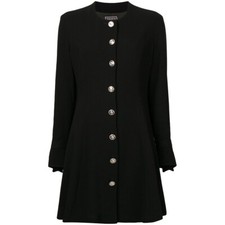 Versace Cappotto Donna Vintage Lana  Col.  Nero   Taglia 46 IT 90s Coat