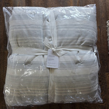 Trapuntino in cotone a righe biancospino fienile ceramica KING Chambray nuovo