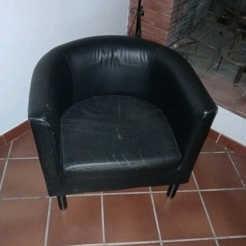 Poltrona posto pelle nera - 1, in