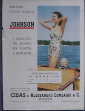 MOTORI FUORIBORDO JOHNSON OUTBOARD MOTOR 1940 CIBAS PUBBLICITA ADVERTISING
