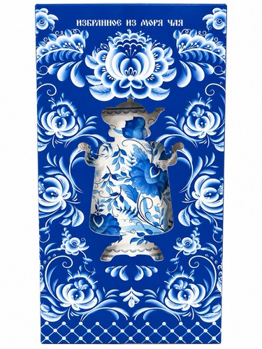 Teiera russa blu bianca - blu, e