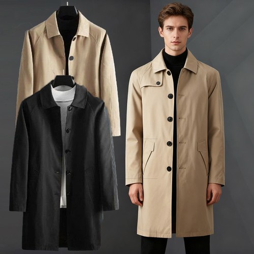 Trench uomo cappotto monopetto