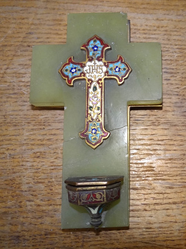 Ancien bénitier cloisonné - en,
