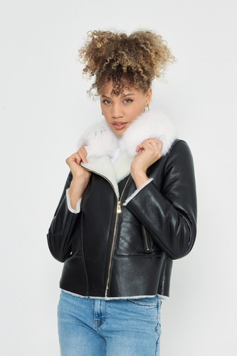 Giacca donna shearling nera