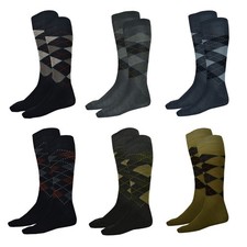 1st American Calza Lunga da Uomo A Rombi Scozzese Elasticizzata Taglia 39/42