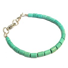 Bracciale in turchese pietre dure naturali da uomo acciaio inox braccialetto di