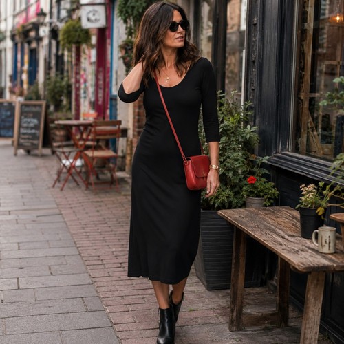 Abito midi nero - sarah, pacini